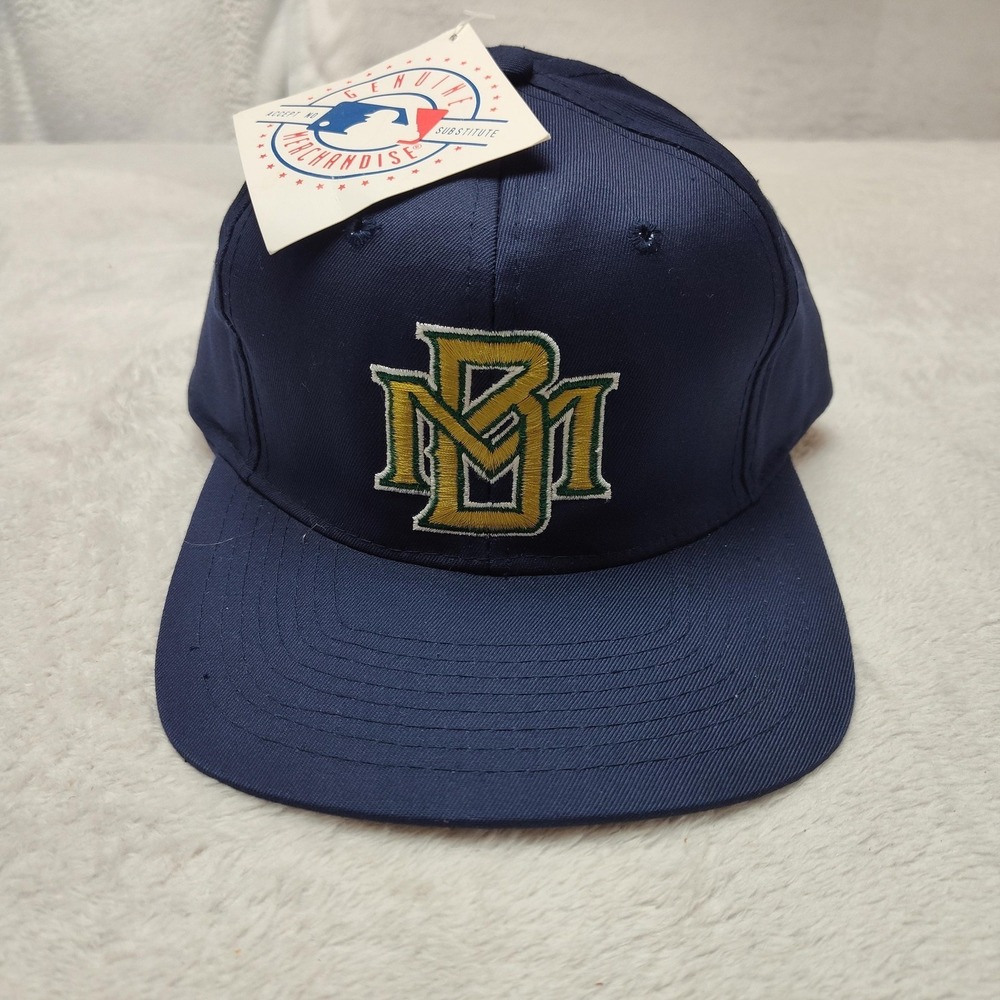 Milwaukee Brewers Competitor Hat Cap Snap Back Mens Blue Cotton Twill Adjustable
